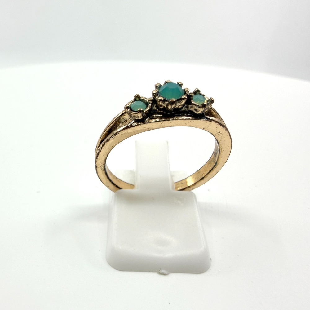 Vintage Gold Tone Chunky Cluster Faux Pearl Flower Statement Ring Cocktail